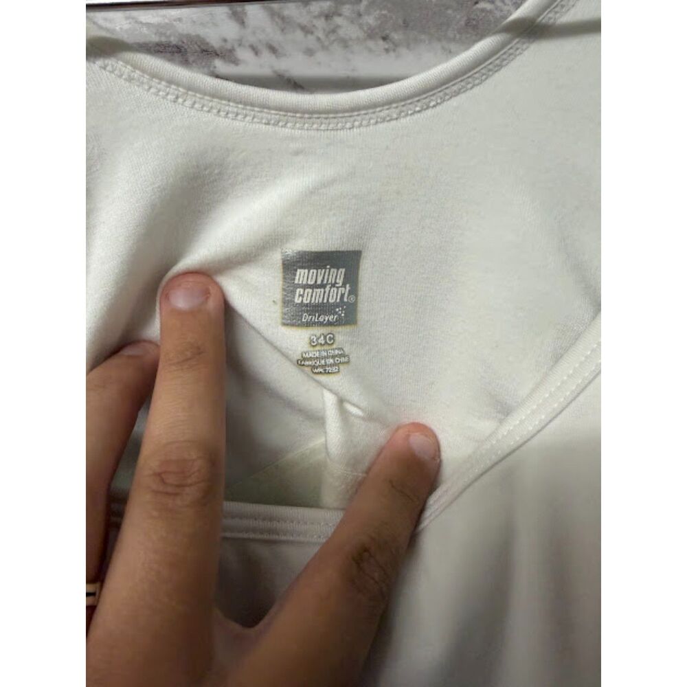 Moving Comfort Sports Bra DriLayer Running Size 34C White Athletic Supportive - Picture 2 of 3